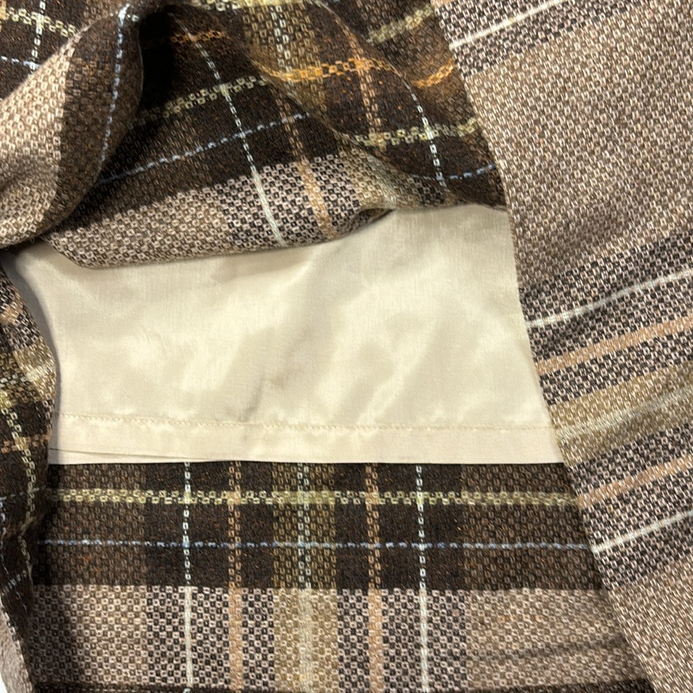 Anthropologie Brown Plaid Pencil Skirt - Picture 4 of 5